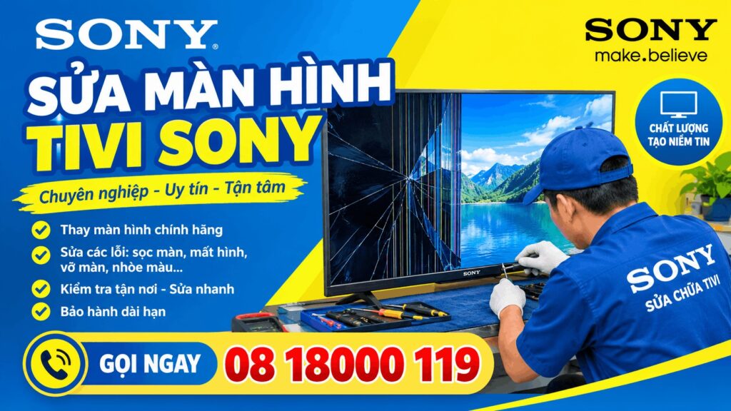 sửa màn hình tivi sony