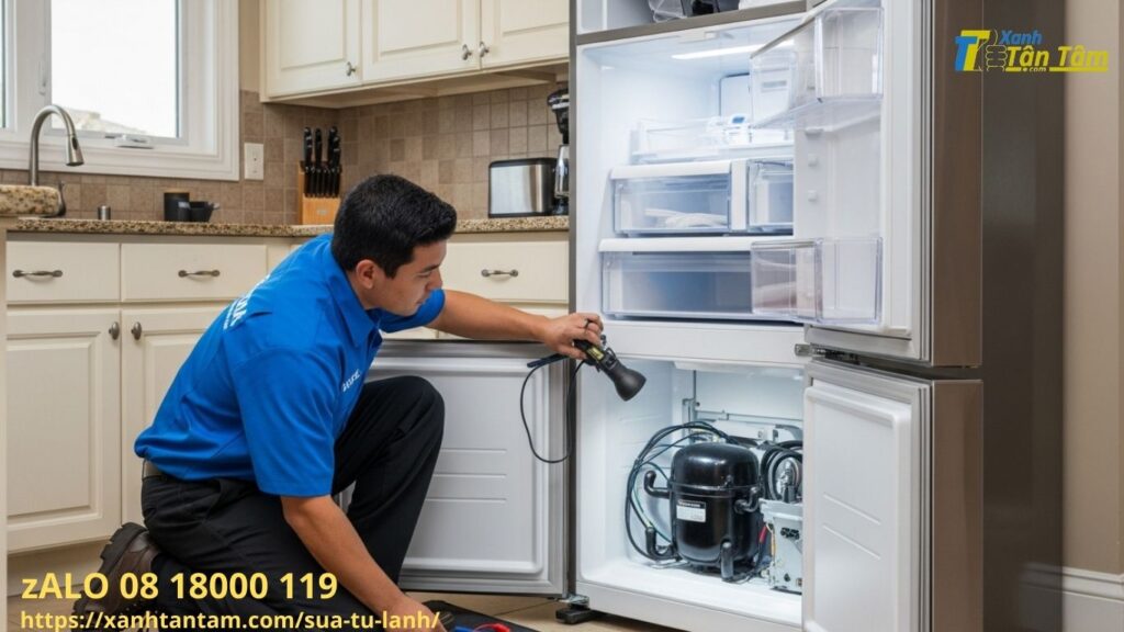 sửa tủ lạnh toshiba kêu to