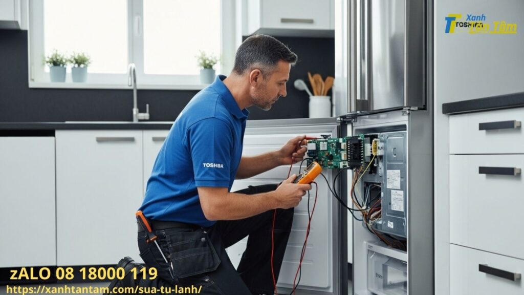 sửa tủ lạnh toshiba rò rỉ nước