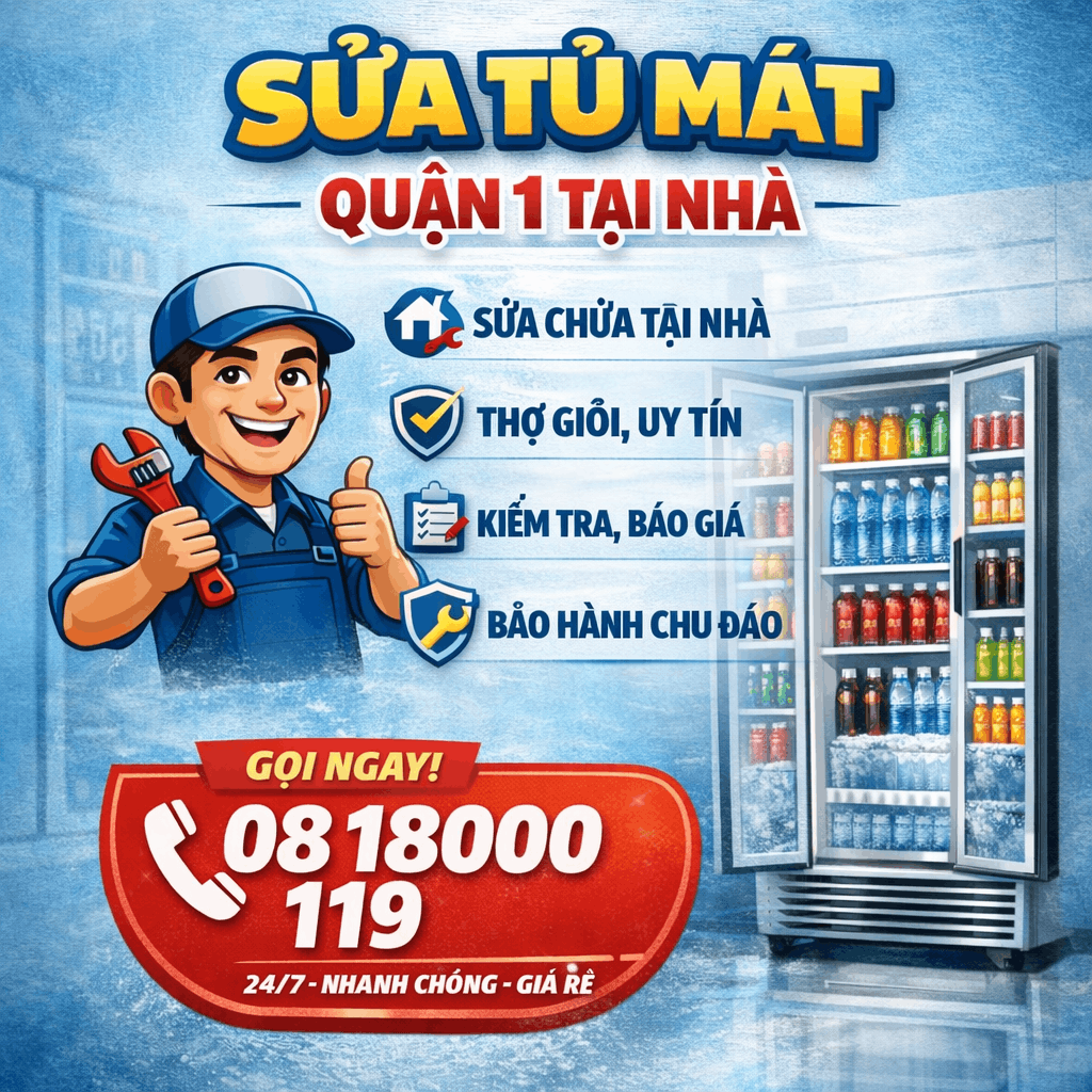 sửa tủ mát quận 1 tại nhà 