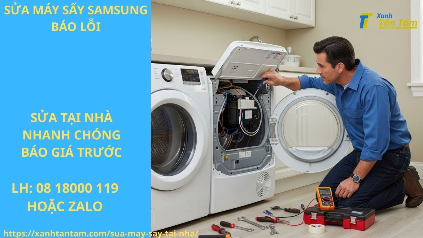 sửa máy sấy Samsung báo lỗi 