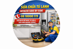 sửa chữa tủ lạnh hitachi side by side