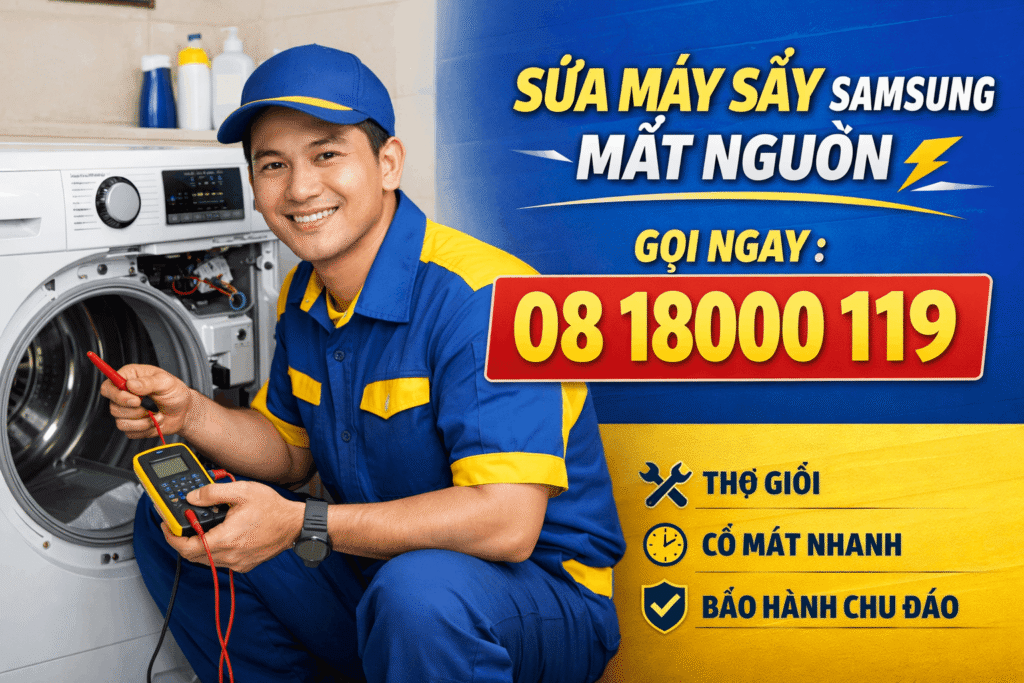 sửa máy sấy samsung mất nguồn