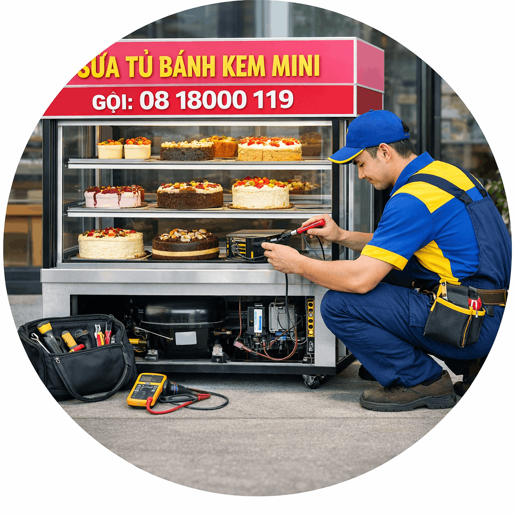 sửa tủ bánh kem mini