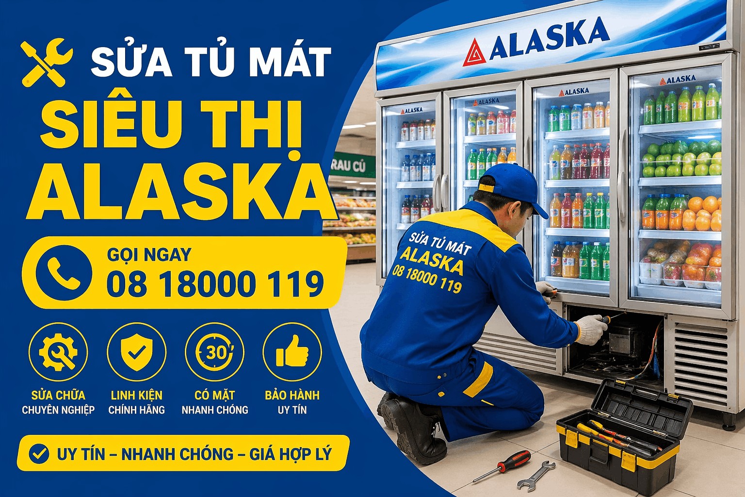 sửa tủ mát siêu thị alaska sửa tủ mát siêu thị alaska