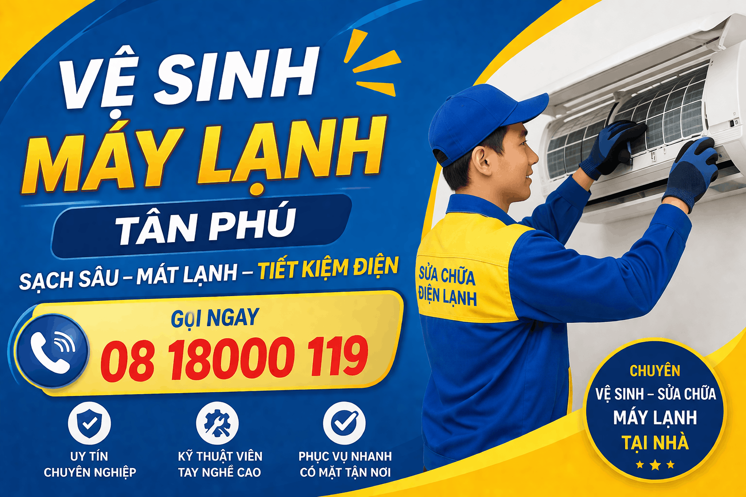 vệ sinh máy lạnh tân phú