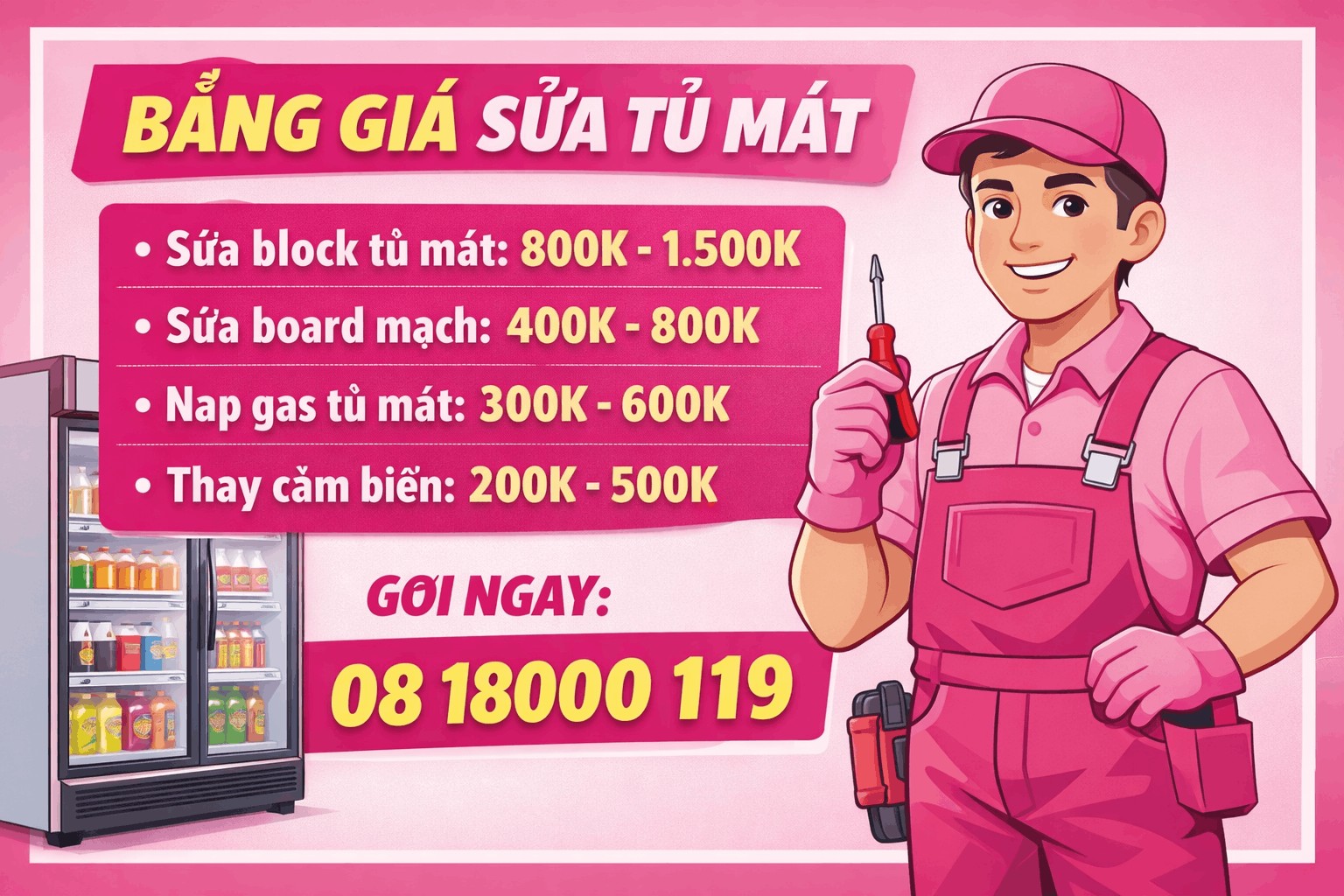 bảng giá sửa tủ mát