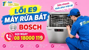 lỗi e9 máy rửa bát bosch