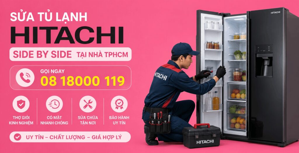 sửa tủ lạnh Hitachi side by side tại nhà TPHCM