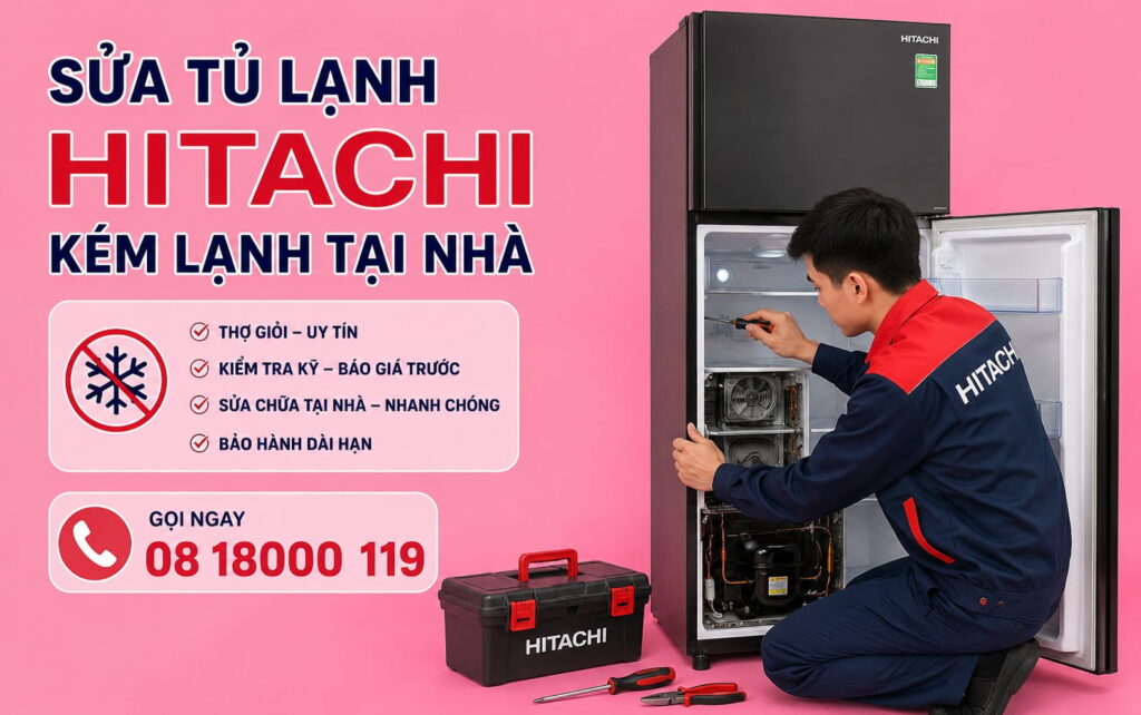 sửa tủ lạnh hitachi kém lạnh tại nhà