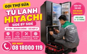 gọi thợ sửa tủ lạnh Hitachi side by side