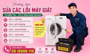 hướng dẫn sửa các lỗi máy giặt