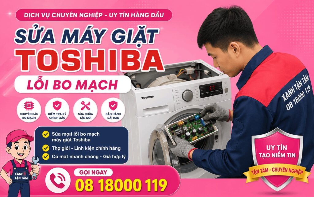 sửa máy giặt Toshiba lỗi bo mạch