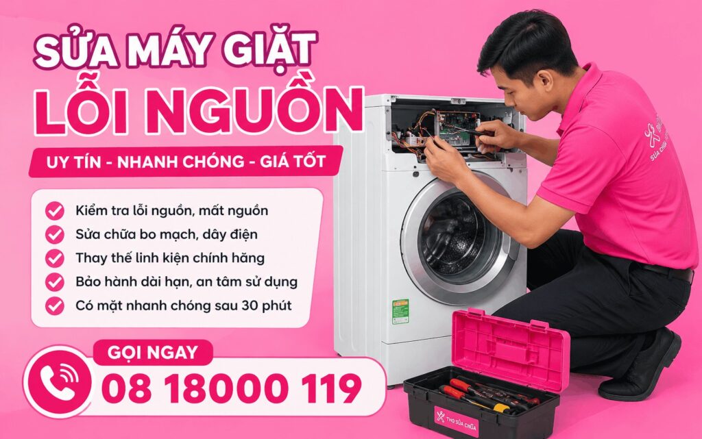 sửa máy giặt lỗi nguồn