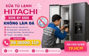 sửa tủ lạnh Hitachi side by side không làm đá