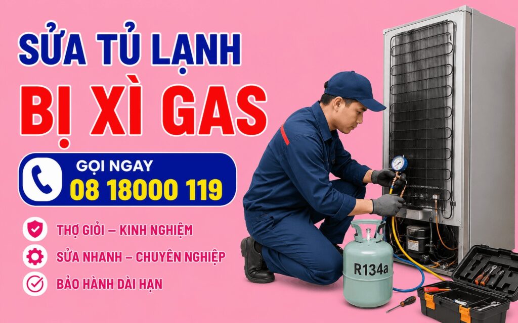 sửa tủ lạnh bị xì gas