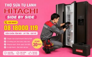 thợ sửa tủ lạnh Hitachi side by side