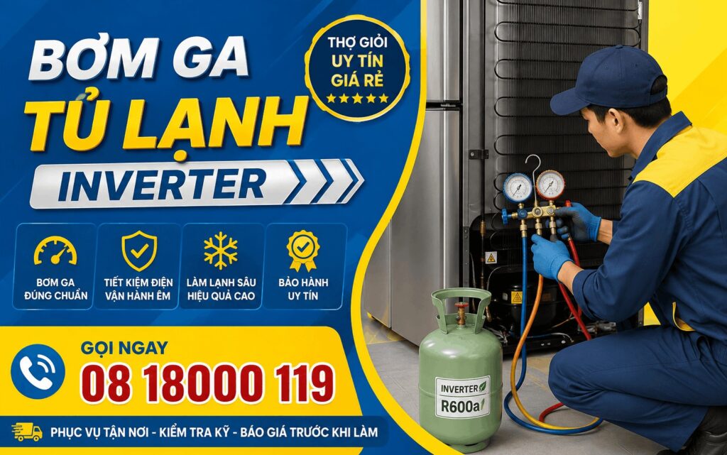 bơm ga tủ lạnh inverter