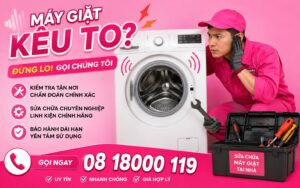 máy giặt kêu to