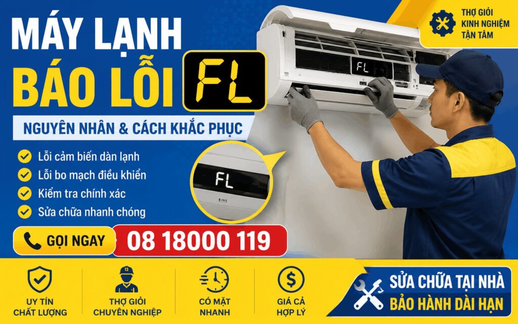 máy lạnh báo lỗi Fl