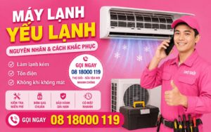 máy lạnh yếu lạnh