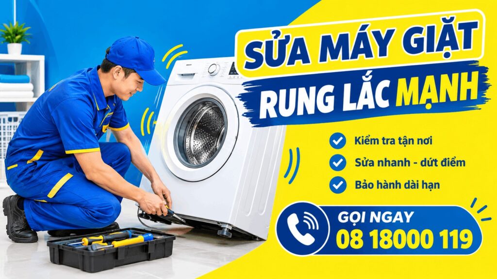 sửa máy giặt rung lắc mạnh