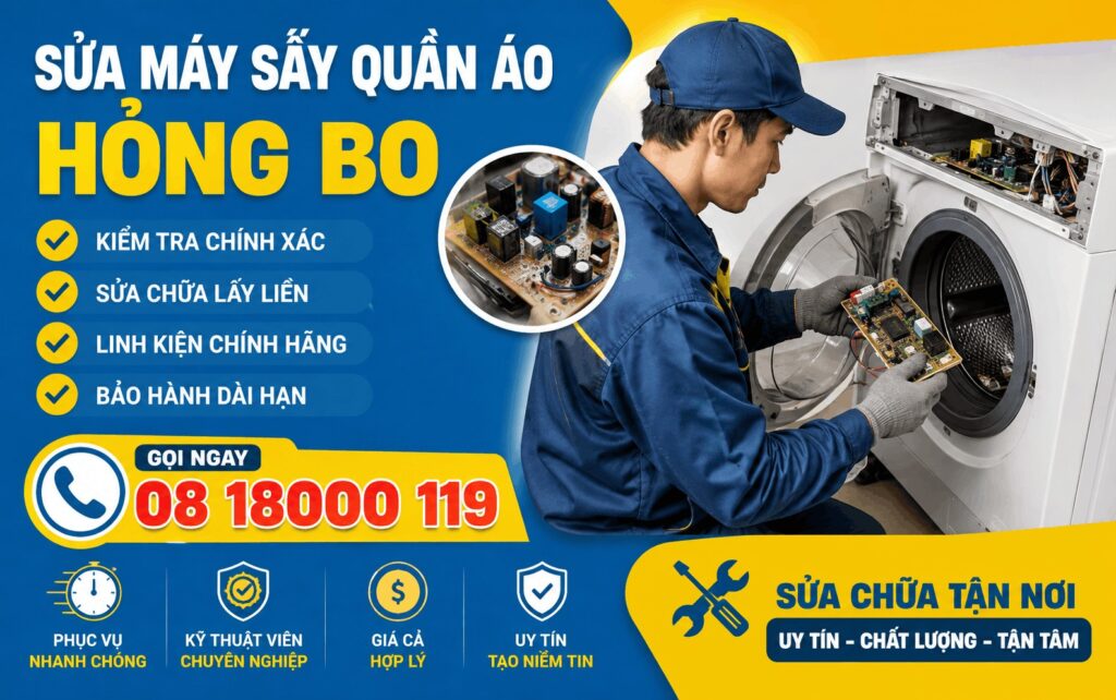 sửa máy sấy quần áo hỏng bo