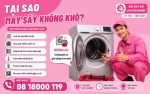 tại sao máy sấy không khô