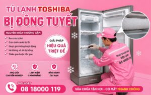 tủ lạnh Toshiba bị đông tuyết