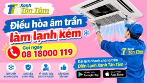 Điều hòa âm trần làm lạnh kém