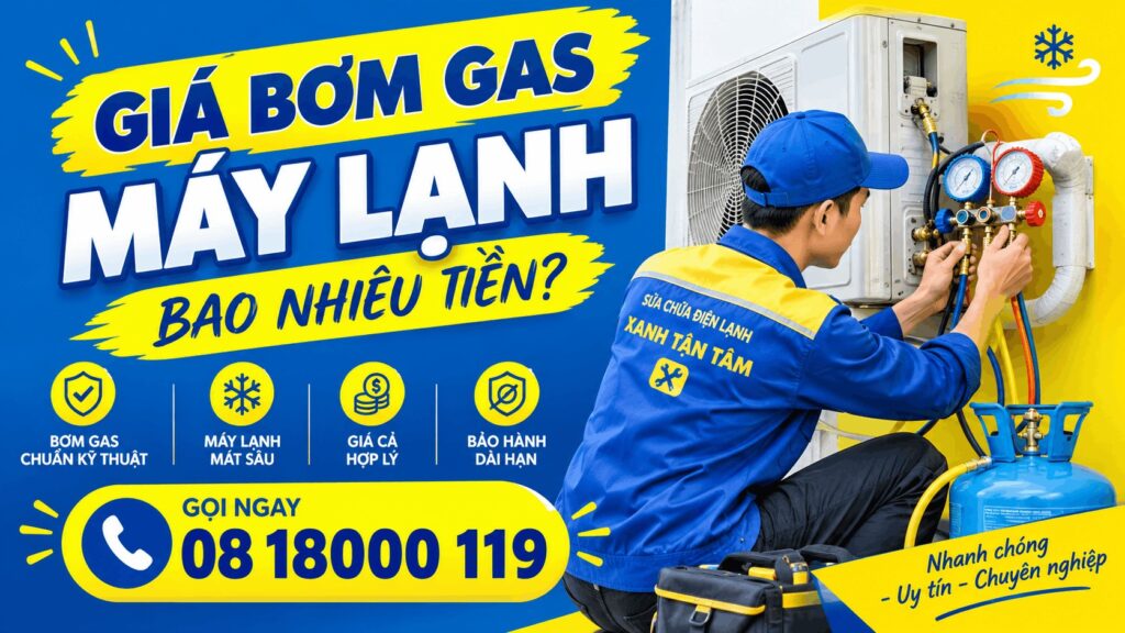 giá bơm gas máy lạnh bao nhiêu tiền