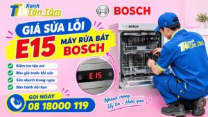 giá sửa lỗi E15 máy rửa bát Bosch