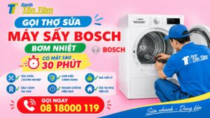 gọi thợ sửa máy sấy Bosch bơm nhiệt có mặt sau 30 phút