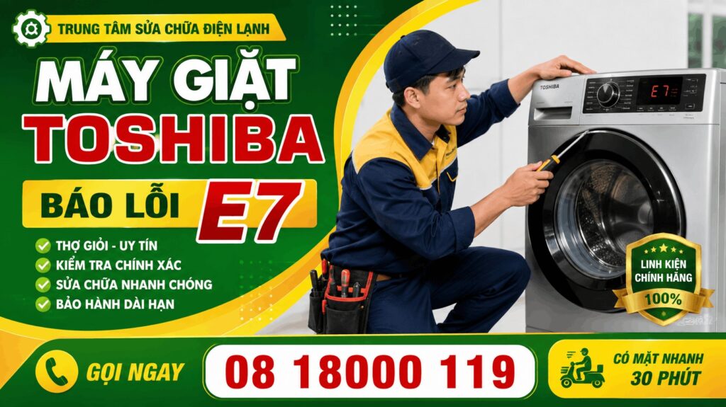 máy giặt Toshiba báo lỗi E7