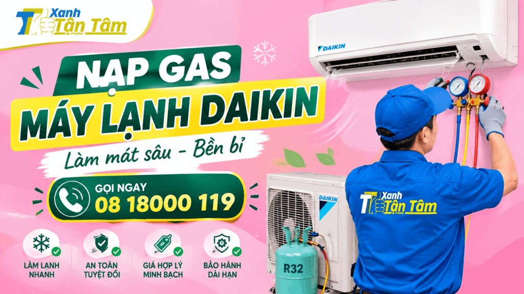 nạp gas máy lạnh daikin