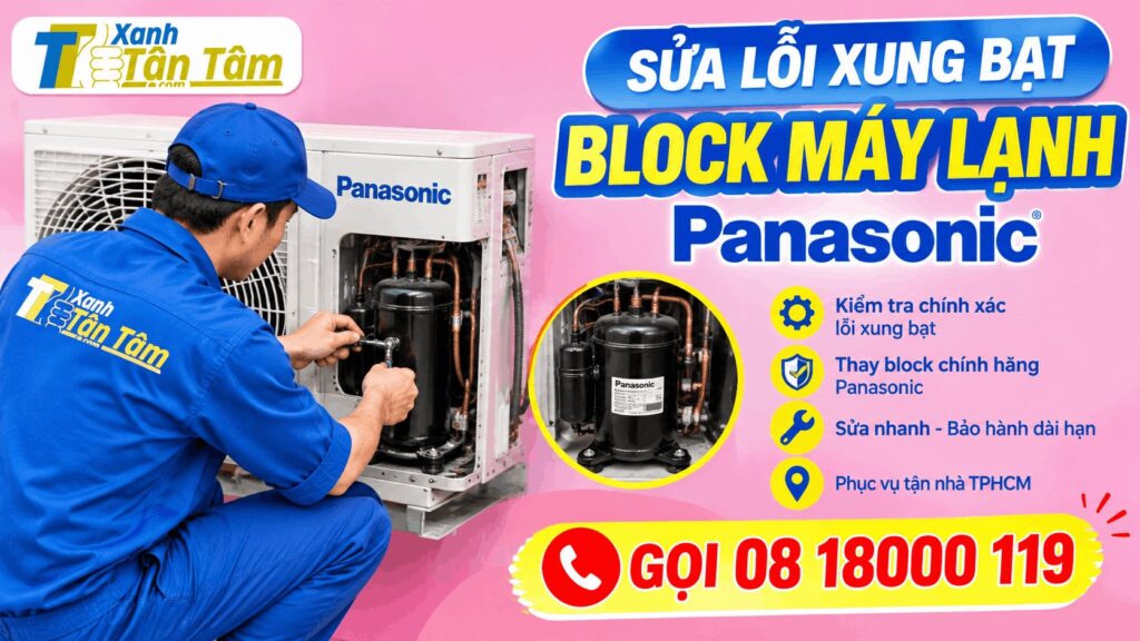 sửa lỗi xung bạt block máy lạnh Panasonic