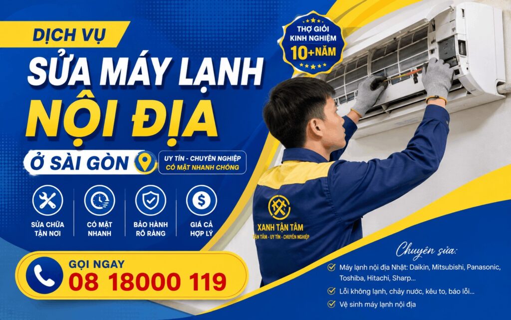 sửa máy lạnh nội địa ở sài gòn