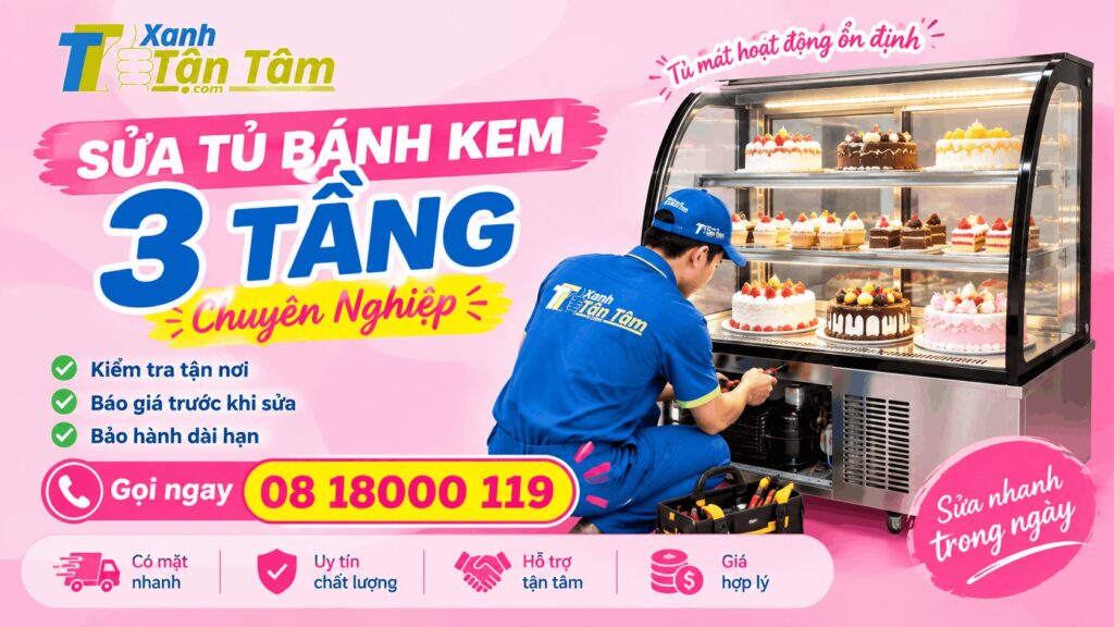 sửa tủ bánh kem 3 tầng