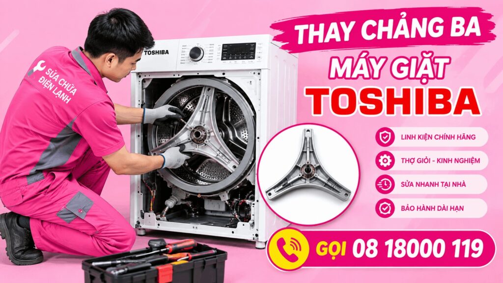 thay chảng ba máy giặt Toshiba