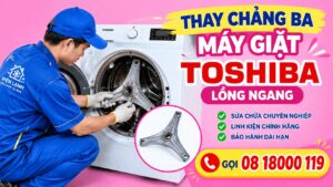 thay chảng ba máy giặt Toshiba lồng ngang