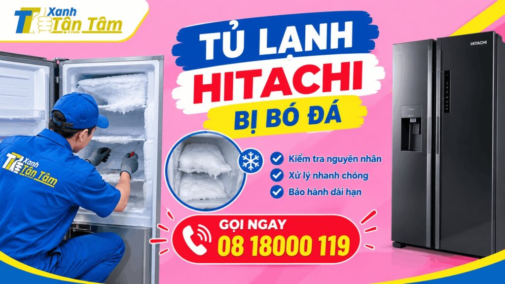 tủ lạnh hitachi bị bó đá