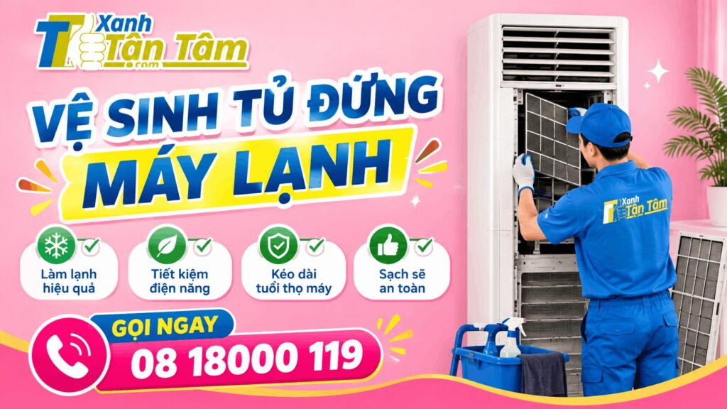 vệ sinh tủ đứng máy lạnh