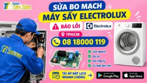 sửa bo mạch máy sấy Electrolux báo lỗi TPHCM