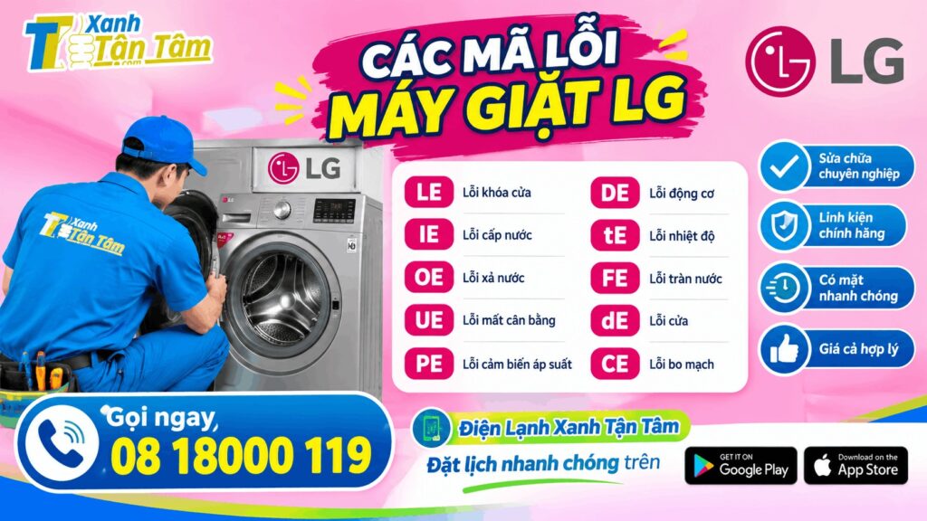 các mã lỗi máy giặt lg