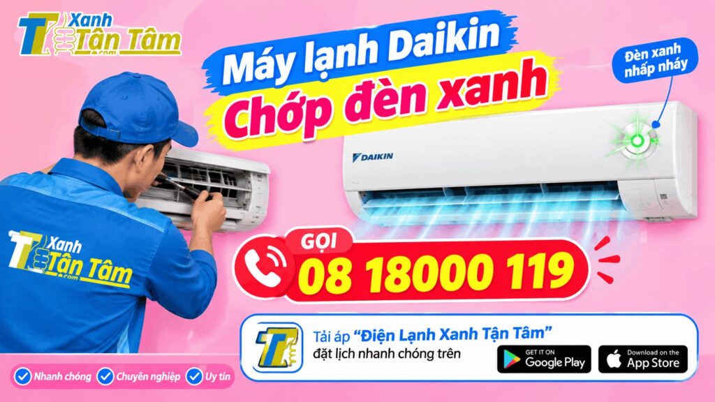 máy lạnh daikin chớp đèn xanh