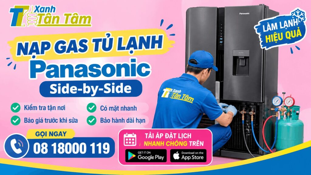 nạp gas tủ lạnh Panasonic Side-by-Side