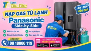 nạp gas tủ lạnh Panasonic Side-by-Side