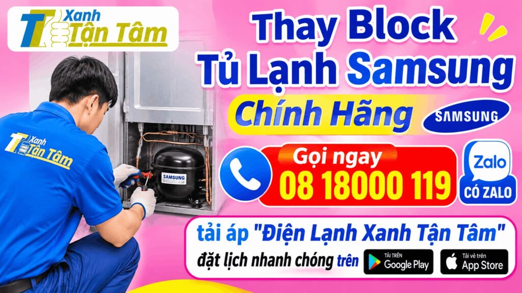 thay Block tủ lạnh Samsung chính hãng