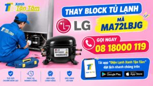 thay block tủ lạnh Lg Mã MA72LBJG