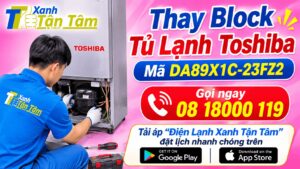 thay block tủ lạnh Toshiba Mã DA89X1C-23FZ2